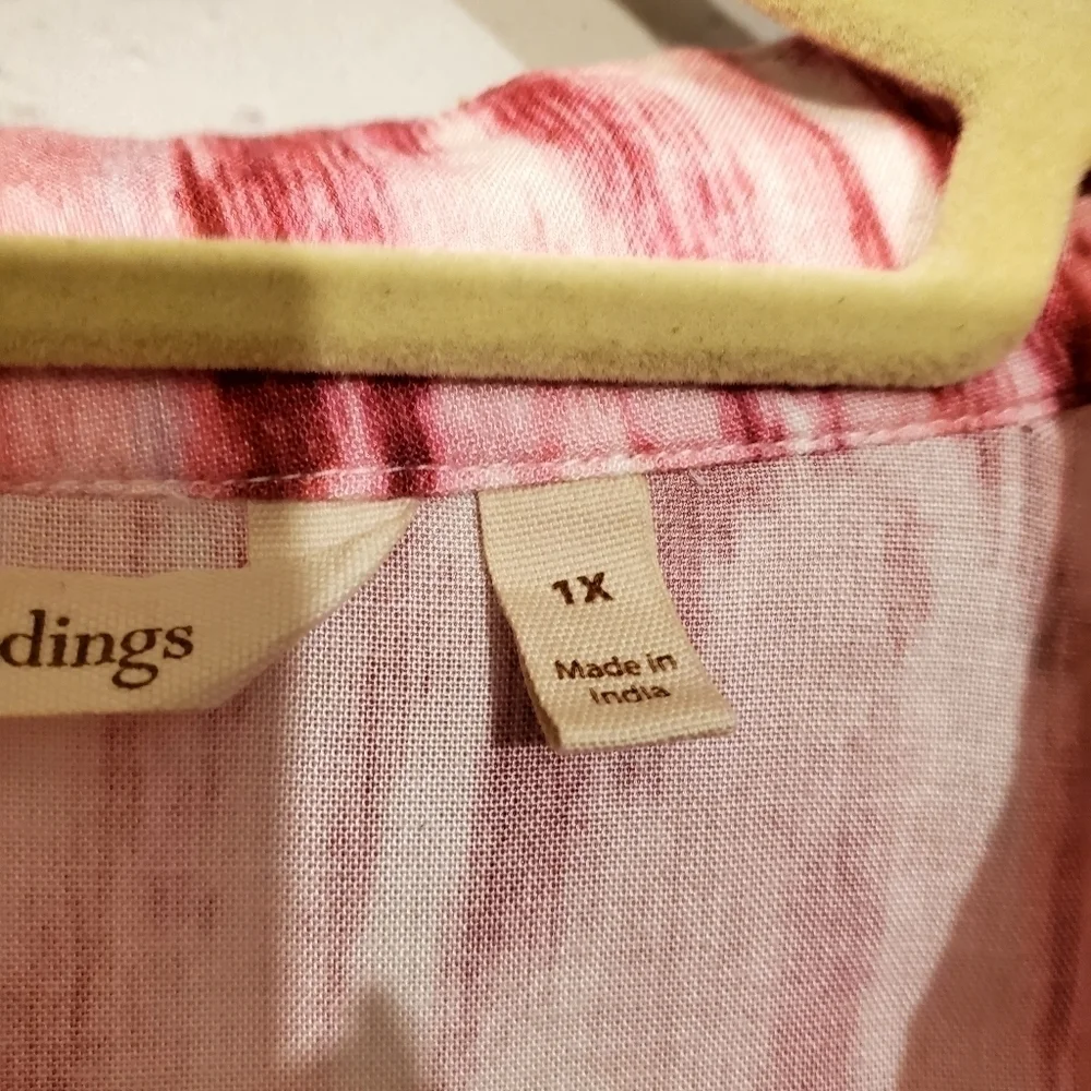 SOFT SURROUNDINGS ALTEA FLORAL PINK EMBROIDERED BEADED TUNIC - Picture 7 of 11